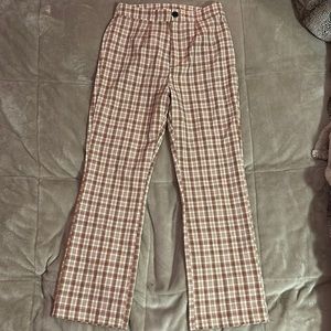 Plaid flare pants